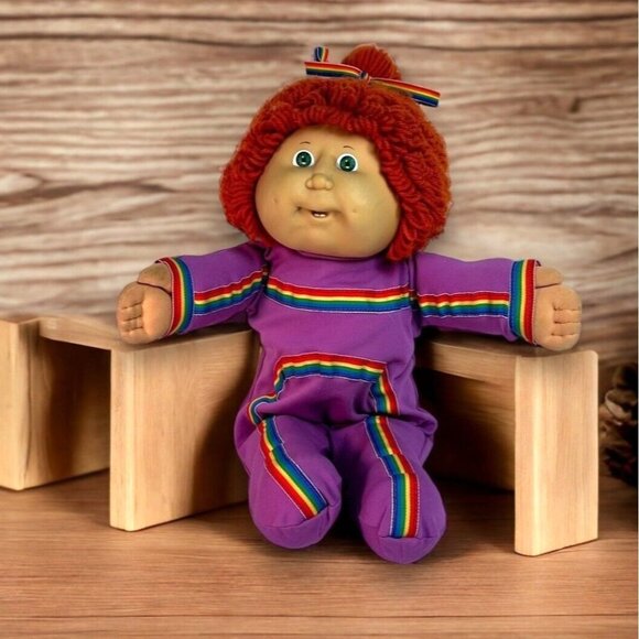 1986 Xavier Roberts Cabbage Patch Kid Doll Dimples Red Hair Blue Eyes Signed EUC - Picture 1 of 16